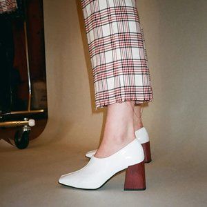 Suzanne Rae White Spazzolato Pump